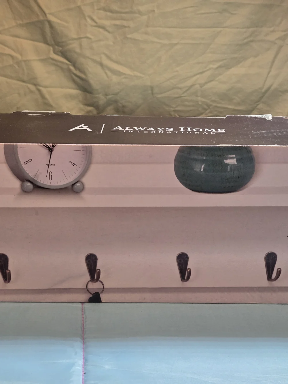 Encore Home Decor Wall Shelf w/ Hooks Classic New In Box